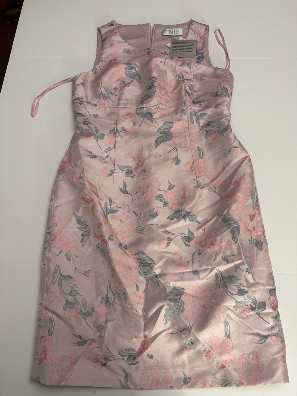 Kasper Blush Pink Floral Midi Sheath Dress